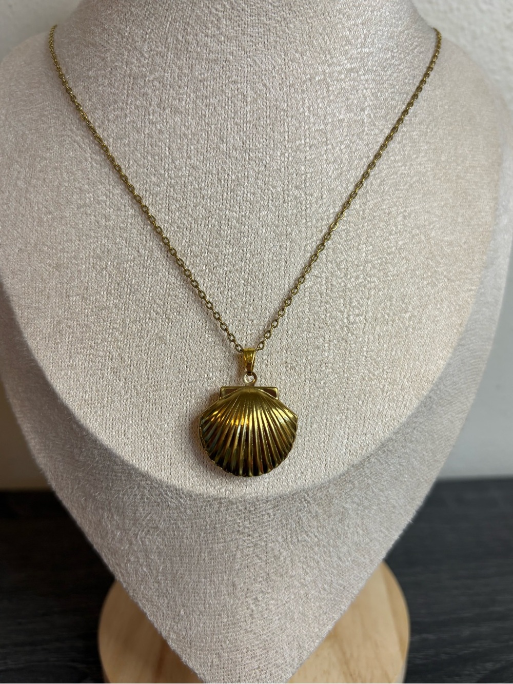 Handmade Gold Seashell Locket Necklace | Waterproof & Tarnish Resistant